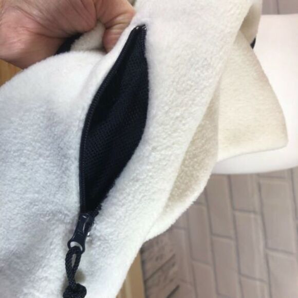 Carolyn Taylor Sport Womens Vest Size M Zip Front Pockets Ivory Blue Fleece Warm - Picture 7 of 11